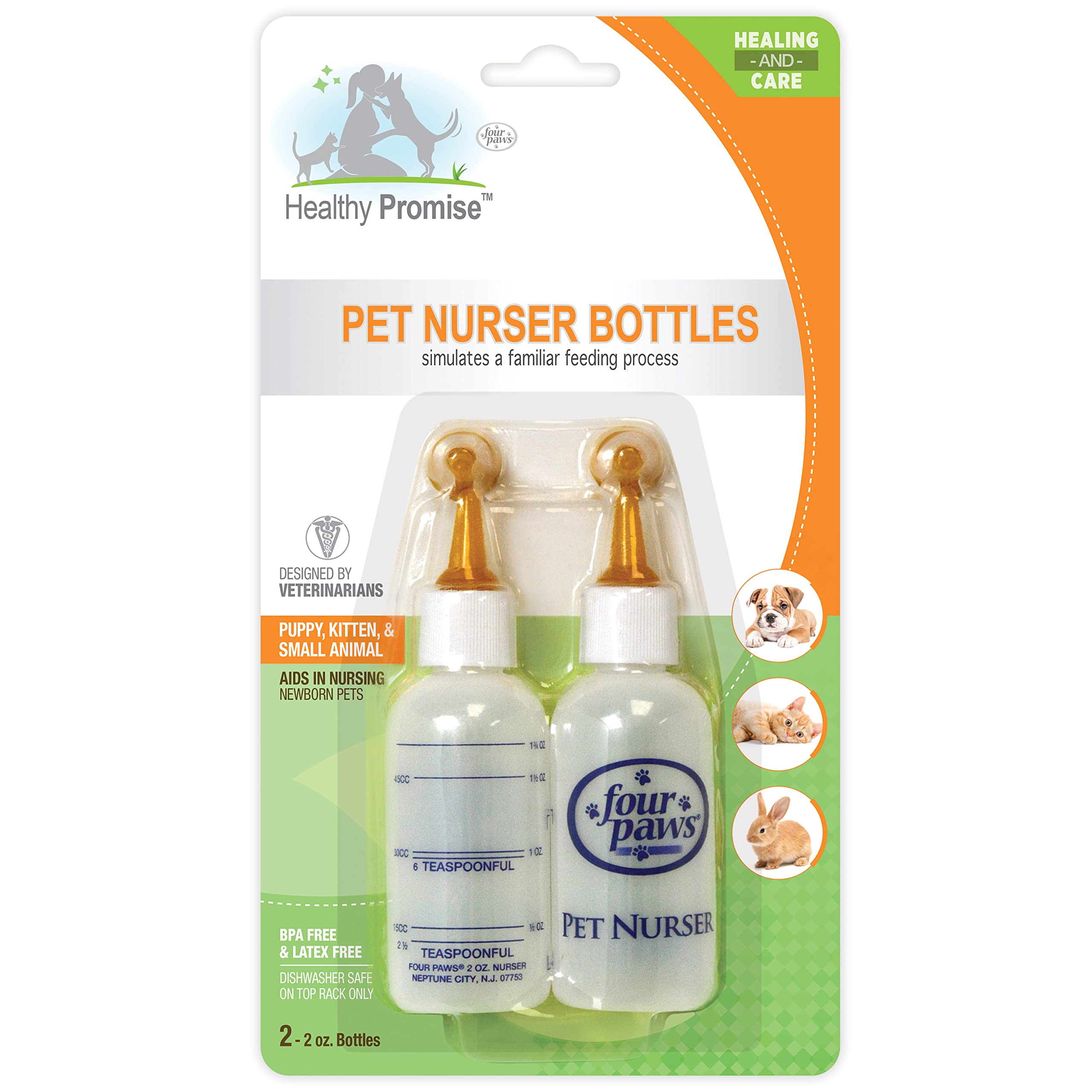Book Cover Pet Nurser Bottles Kit, 2.2 oz, 2 Pk