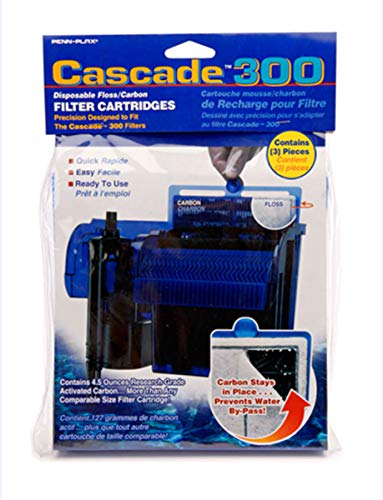 Book Cover Penn-Plax Cascade 300 GPH Hang On Aquarium Filter Cartridges with Activated Carbon, 3 Pack