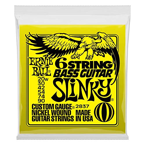 Book Cover Ernie Ball 6-String Short Scale Bass Slinky Nickel Wound Electric Guitar Strings, 20w-90 Gauge (P02837)