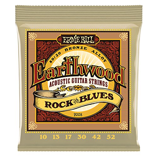 Book Cover Ernie Ball Earthwood Rock and Blues 80/20 Bronze Acoustic Set with plain G,  .010 - .052