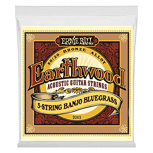 Book Cover Ernie Ball Earthwood 5-string Banjo 80/20 Bronze Loop End Bluegrass Set, .009 - .020