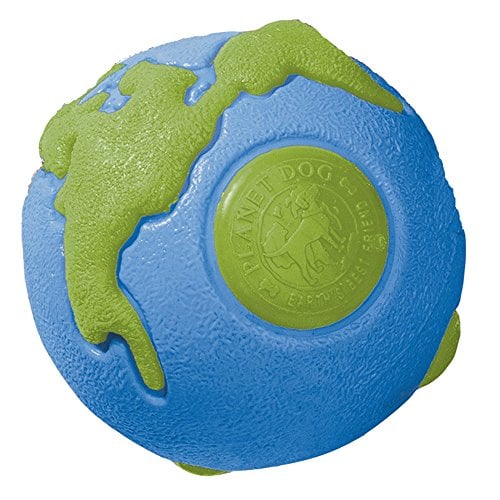 Book Cover Planet Dog Orbee-Tuff Planet Ball Blue/Green Treat-Dispensing Dog Toy, Medium