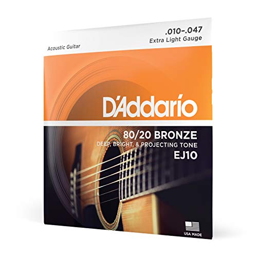 Book Cover D'Addario EJ10 Bronze Acoustic Guitar Strings, Extra Light, 10-47