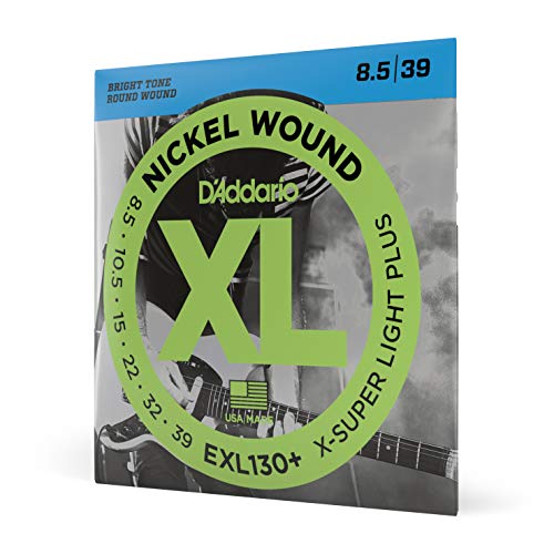 Book Cover D'Addario Guitar Strings - XL Nickel Electric Guitar Strings - EXL130+ - Perfect Intonation, Consistent Feel, Reliable Durability - For 6 String Guitars - 8.5-39 Extra Super Light Plus