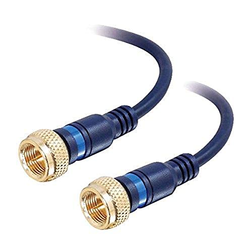 Book Cover C2G/ Cables to Go 40003 Velocity Mini-Coax F-Type Cable, Blue (1.5 Feet, 0.45 Meters), Black