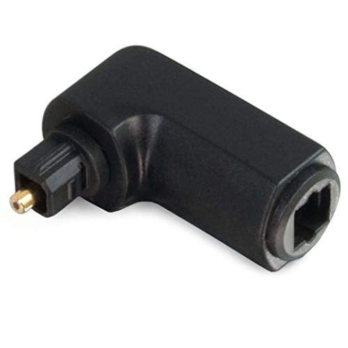 Book Cover C2G 90Âº Optical Audio Cable Adapter - Right Angle Adapter Rotates 360Âº For Connecting Toslink Optical Cables In Tight Spaces - Gold Plated Plugs With Strong Outer Shell For Durability - 40016, Black, 2 x 3 x 1 inches