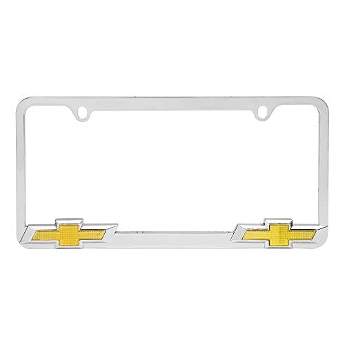 Book Cover Bully WL011-C Chrome Chevy Chevrolet License Plate Frame Holder Front or Back Bumper Shows Car Tags - Exterior Accessories for Trucks, Cars and SUVs - 1 Piece Genuine Licensed Product