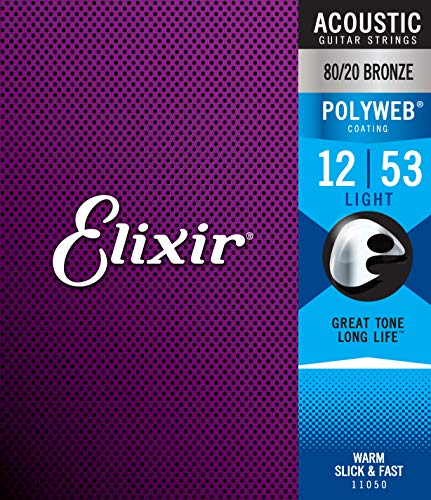 Book Cover Elixir Strings 80/20 Bronze 12-String Acoustic Guitar Strings w POLYWEB Coating, Light (.010-.047)