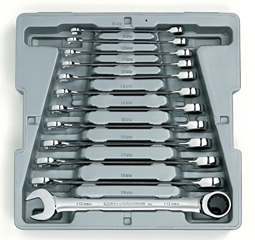 Book Cover GearWrench 9412 12 Piece Ratcheting Combination Wrench Set Metric 8-19mm Tool
