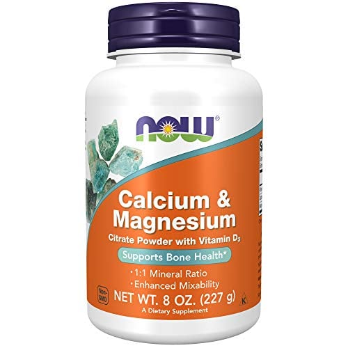 Book Cover NOW Supplements, Calcium & Magnesium Citrate Powder with Vitamin D3, Supports Bone Health*, 8-Ounce