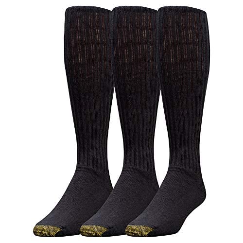 Book Cover Gold Toe Men's Cotton Over-the-Calf Athletic Socks (3-Pack)