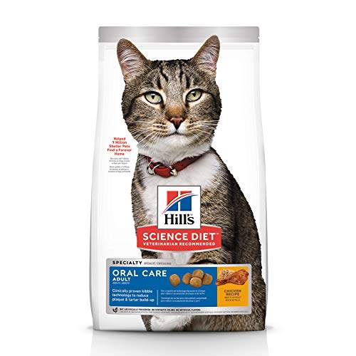 Book Cover Hill's Science Diet Dry Cat Food, Adult, Oral Care, Chicken Recipe, 3.5 lb Bag
