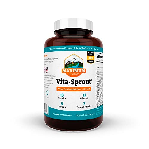 Book Cover Maximum Living - Vita-Sprout Whole-Food Multivitamin & Phytonutrient Blend - 120 Capsules