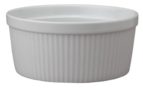 Book Cover HIC Souffle, Fine White Porcelain, 7.5-Inch, 48-Ounce, 1.5-Quarts Capacity