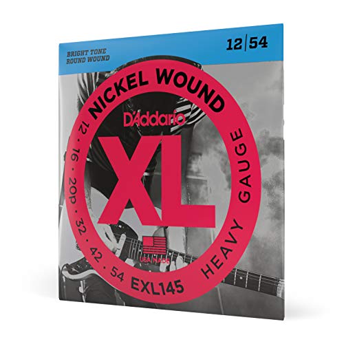 Book Cover D'Addario Guitar Strings - XL Nickel Electric Guitar Strings - EXL145 - Perfect Intonation, Consistent Feel, Reliable Durability - For 6 String Guitars - 12-54 Heavy Plain Third