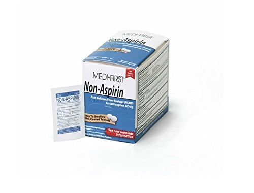 Book Cover Medi-First 80333 Non-Aspirin Coated Tablets, 50 packets of 2