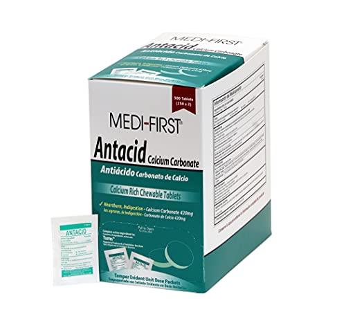 Book Cover Medi-First 80213 Chewable Mint Antacid Tablets,2 Count (Pack of 250)
