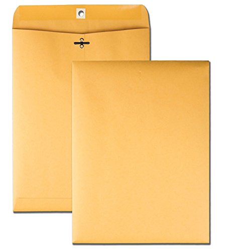 Book Cover Quality Park Clasp Envelopes, 9 x 12 Inches, 250 Count, Kraft (37590)