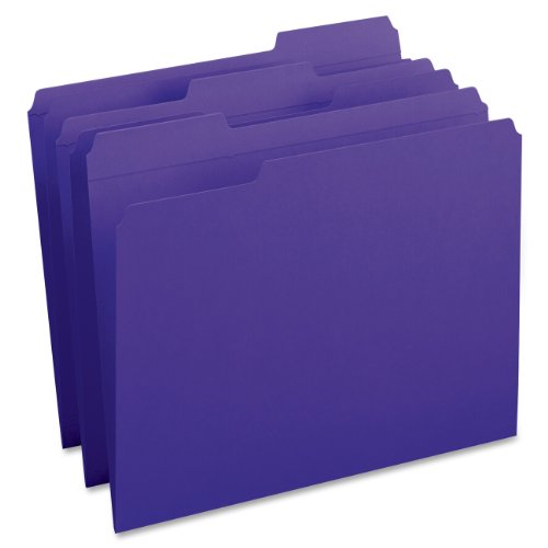 Book Cover Smead File Folder, Reinforced 1/3-Cut Tab, Letter Size, Purple, 100 per Box (13034)