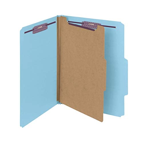 Book Cover Smead Pressboard Classification File Folder with SafeSHIELD Fasteners, 1 Divider, 2