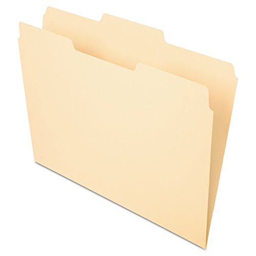 Book Cover Pendaflex Essentials File Folders, Letter Size, 1/3 Cut, Position 2, Manila, 100 per Box (752 1/3-2)