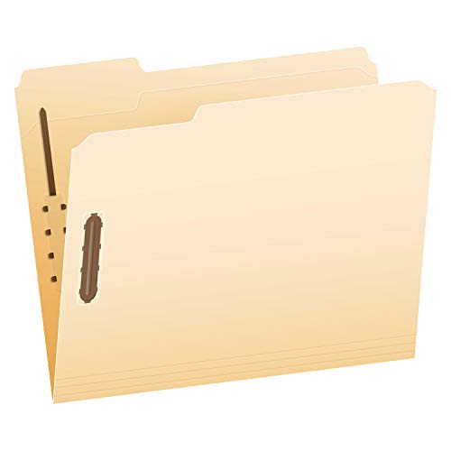 Book Cover Pendaflex Fastener Folders, 2 Fasteners, Letter Size, Manila, 1/3 Cut Tabs, in Left, Right, Center Positions, 50 Per Box (FM213)