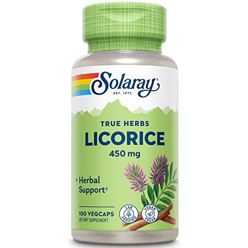 Book Cover Solaray Licorice Root 450mg | Healthy Digestive System, Liver & Menopausal Support Formula | Non-GMO | Vegan | 100 VegCaps