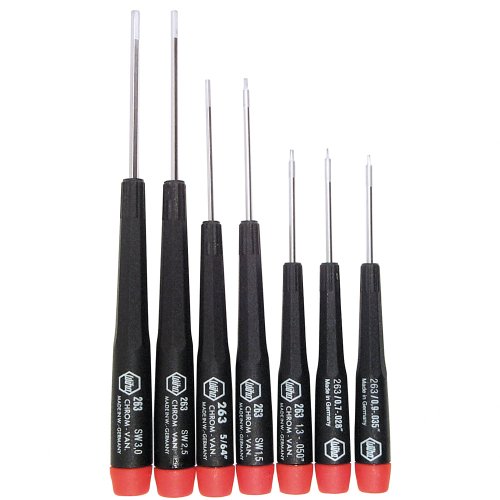 Book Cover Wiha 26390 Screwdriver Set, Hex Metric with Precision Handle.7-3.0mm, 7 Piece