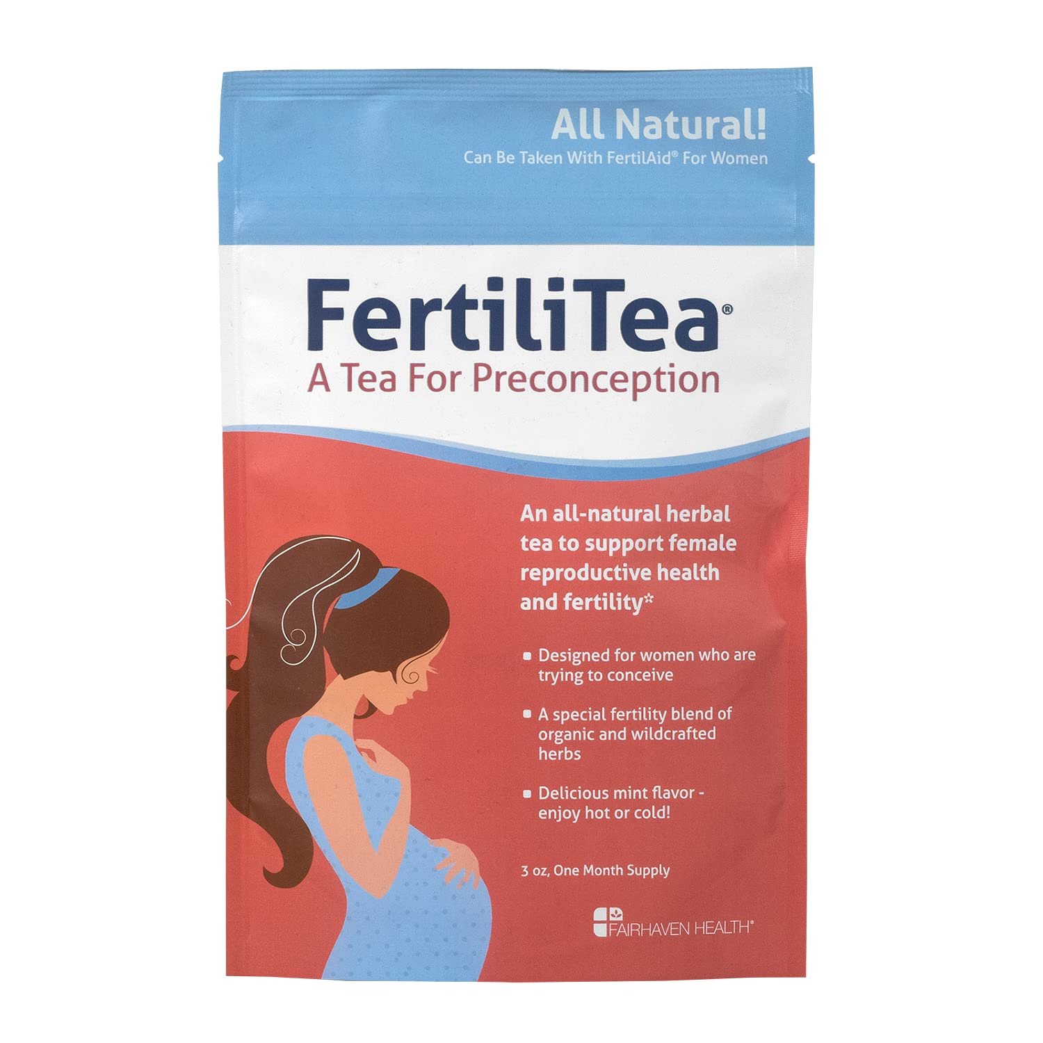 Book Cover Fairhaven Health FertiliTea | Organic Fertility Tea for Women to Support Reproductive Health* | Prenatal Herbal Tea to Support Menstrual Cycle & Hormone Balance* | Contains Vitex | Mint | 60 Servings