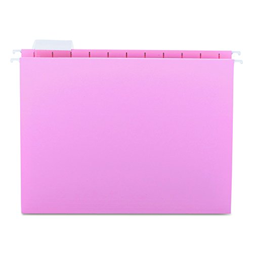 Book Cover Smead Hanging File Folder with Tab, 1/5-Cut Adjustable Tab, Letter Size, Pink, 25 per Box (64066)