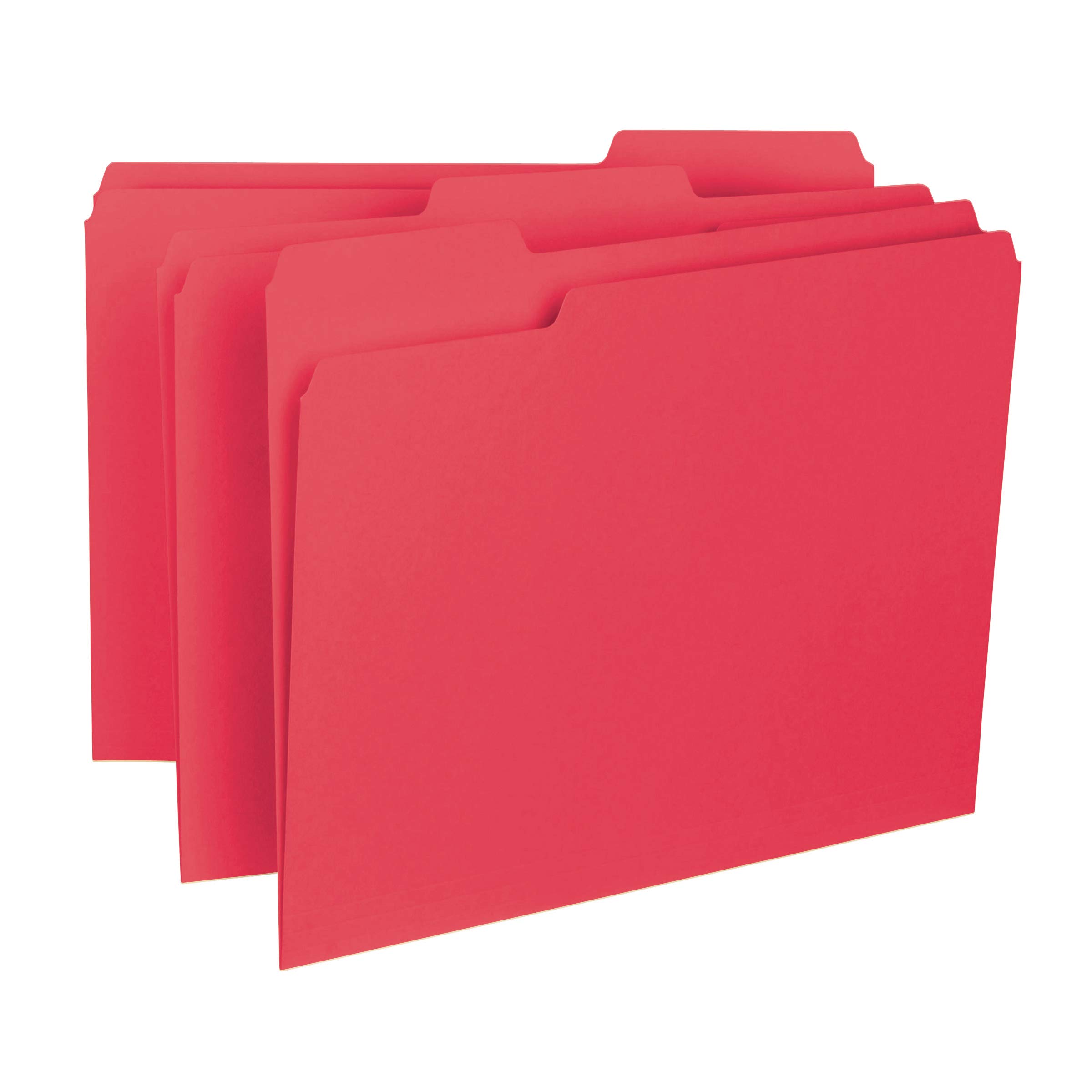 Book Cover Smead Interior File Folder, 1/3-Cut Tab, Letter Size, Red, 100 per Box (10267)