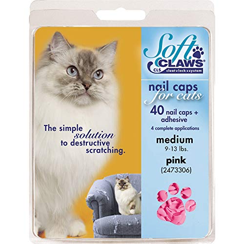 Book Cover Soft Claws Feline Cat Nail Caps Take-Home Kit, Medium, Pink