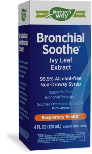 Book Cover Nature's Way Bronchial Soothe Ivy Leaf 99.9% Alcohol-free Non-Drowsy Syrup, 120 ML (4 Fl Oz.)