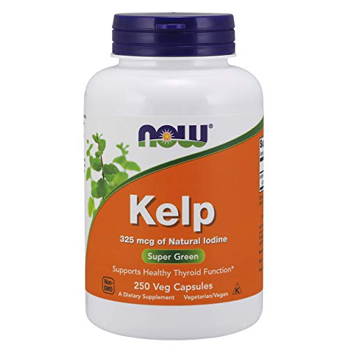 Book Cover NOW Supplements, Kelp 325 mcg of Natural Iodine, Supports Healthy Thyroid Function*, Super Green, 250 Veg Capsules