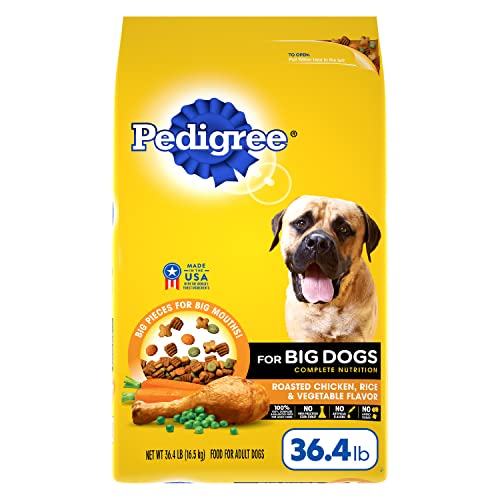 Book Cover PEDIGREE For Big Dogs Adult Complete Nutrition Large Breed Dry Dog Food Roasted Chicken, Rice & Vegetable Flavor Dog Kibble, 36.4 lb. Bag