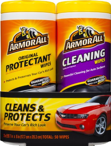 Book Cover Armor All 10848 Protectant and Cleaning Wipe - 25 Sheets, (Pack of 2)