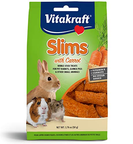 Book Cover Vitakraft Pet Rabbit Slims With Carrot - Nibble Stick Treat, 1.76 Ounce Pouch