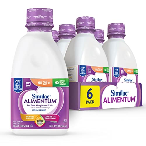 Book Cover Similac Alimentum with 2’-FL HMO Hypoallergenic Infant Formula, for Food Allergies and Colic, Suitable for Lactose Sensitivity, Ready-to-Feed Baby Formula, 32-fl-oz ,Pack of 6