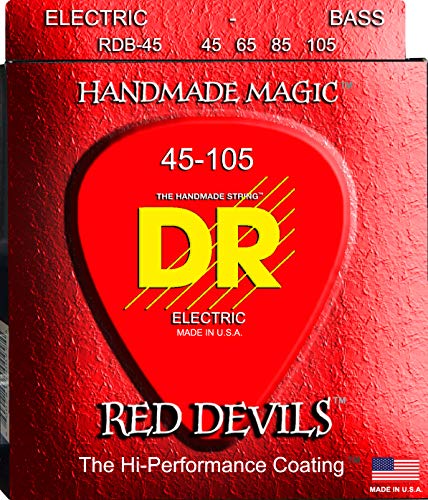 Book Cover DR Strings Red Devils - Extra-Life Red Coated Bass 45-105