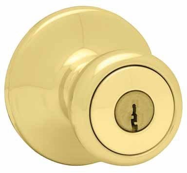 Book Cover Kwikset 400T 3 CP Security Tylo Entry Knob, Polished Brass