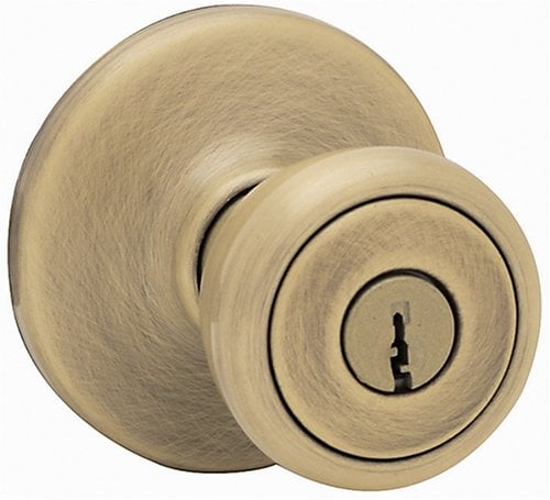 Book Cover Kwikset 400T 5 CP Security Tylo Entry Knob, Antique Brass