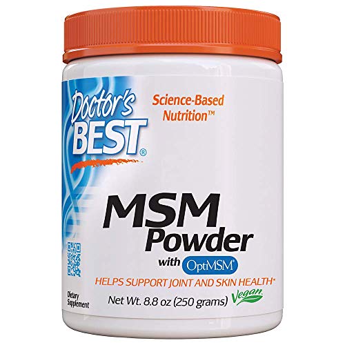 Book Cover Doctor's Best MSM Powder with OptiMSM, Non-GMO, Vegan, Gluten Free, Soy Free, 250 Grams