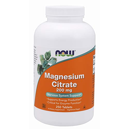 Book Cover NOW Supplements, Magnesium Citrate 200 mg, 250 Tablets