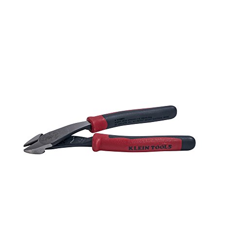 Book Cover Klein Tools J248-8 Pliers, Diagonal Cutting Pliers with Angeled Head, Short Jaws, High-Leverage Design, 8-Inch