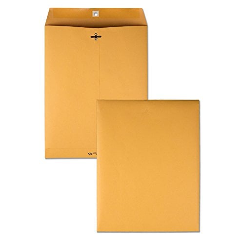 Book Cover Quality Park 10 x 13 Clasp Envelopes, Gummed, Moisture-Activated Adhesive for Permanent Secure Seal, 28 lb Paper, Brown Kraft, 100/Box (QUA37897)