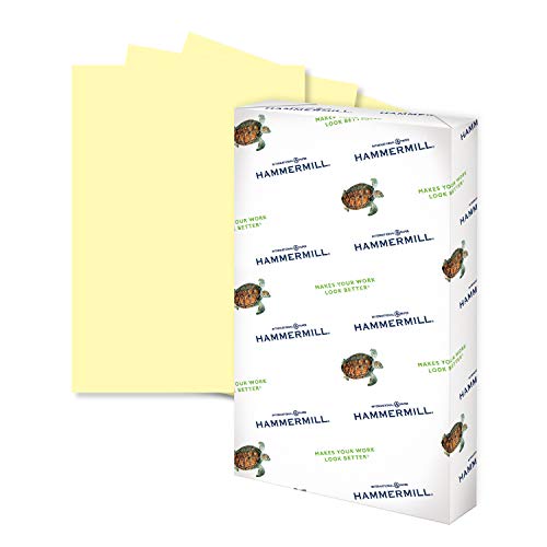 Book Cover Hammermill Colored Paper, 20 lb Canary Printer Paper, 8.5 x 14-1 Ream (500 Sheets) - Made in the USA, Pastel Paper, 103358R