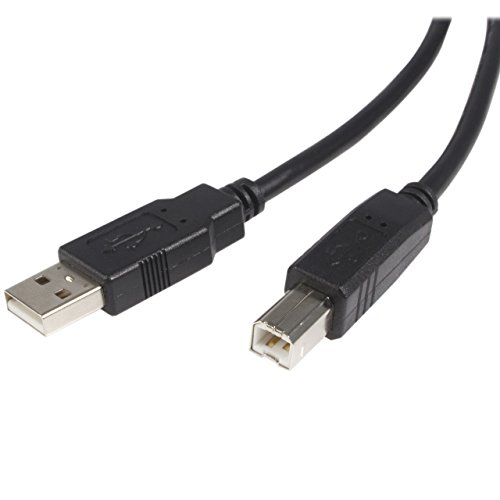 Book Cover StarTech.com 1 ft USB 2.0 A to B Cable - M/M - USB cable - USB (M) to USB Type B (M) - USB 2.0 - 1 ft - black - USB2HAB1