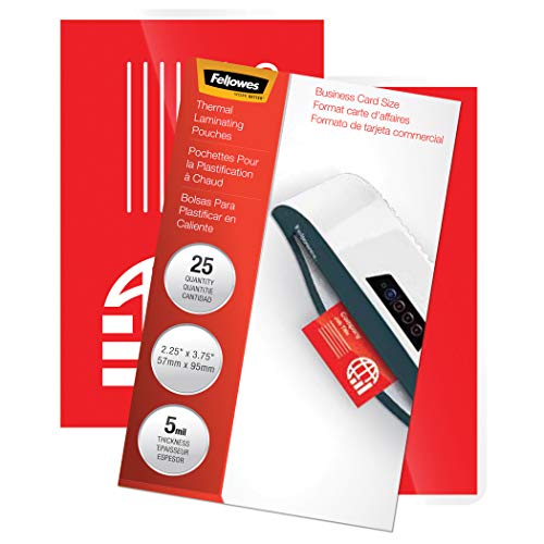 Book Cover Fellowes Thermal Laminating Pouches, ImageLast, Jam Free, Letter Size, 3 Mil, 25 Pack (5200501)