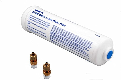 Book Cover Watts Inline Water Filter 20,000 gallon Capacity- Inline Filter for refrigerator, Ice Maker, Under Sink, and Reduces Bad Taste, Odors, Chlorine and Sediment in Drinking Water