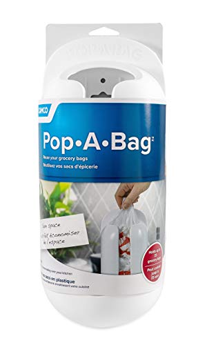 Book Cover Camco Pop-A-Bag Plastic Bag Dispenser- Neatly Store and Reuse Plastic Grocery Bags, Easily Organize and Conserve Space in Your Kitchen (White) (57061)